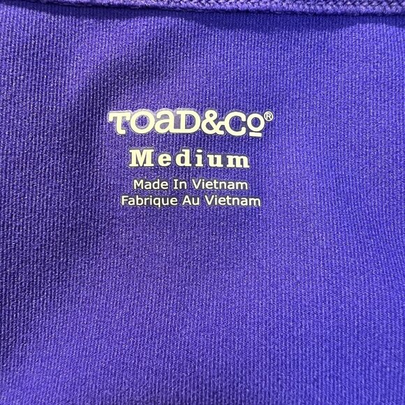 Toad & Co Dress Womens M Purple V-Neck Short Sleeve A-Line Stretch Aquaculture - Picture 9 of 11